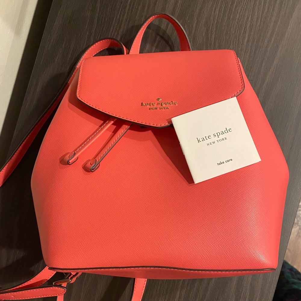 NEW Katespade hotpink Lizzie Medium Flap Backpack - Picture 4 of 9